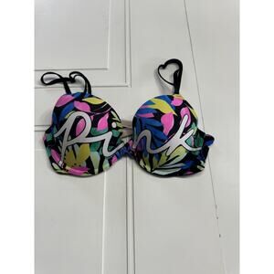 Victoria's Secret Pink Wear Everywhere Lightly Lined Demi Bra Women's 34C Floral